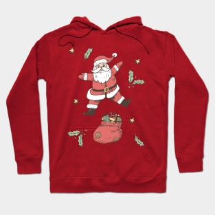 Cute Retro Leaf Santa Hoodie